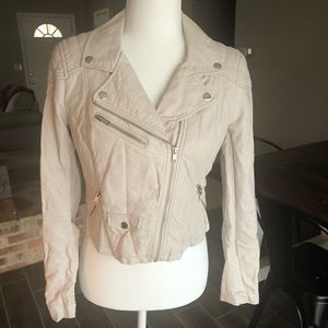Off-white faux leather jacket from H&M.
